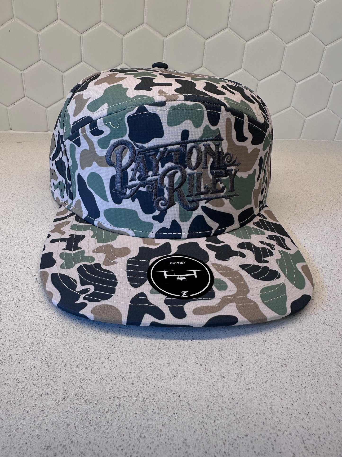 Green Camo 7-panel Hat