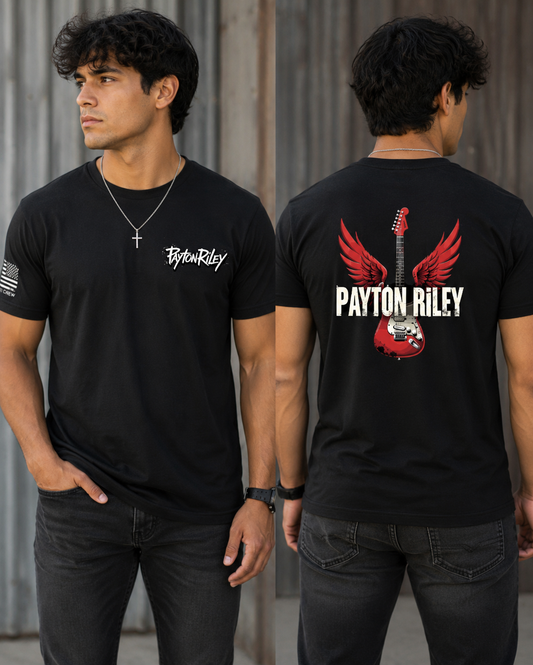 Black Patriot Crew Guitar Wing Tshirt