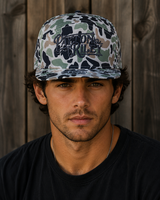 Green Camo 7-panel Hat