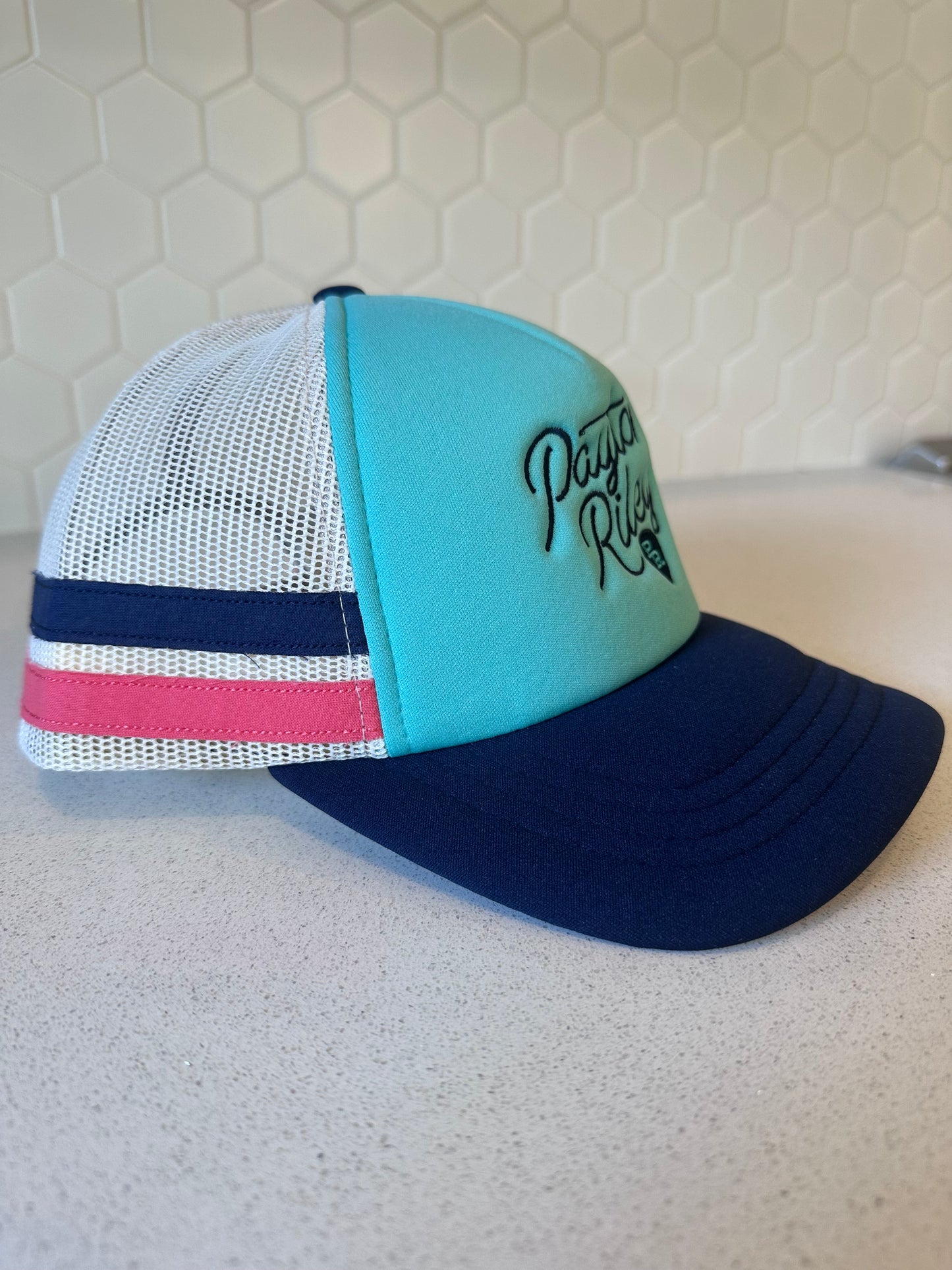 PR Striped Trucker Hat